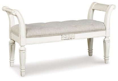 Realyn - Antique White - Accent Bench - Hornell Furniture Outlet
