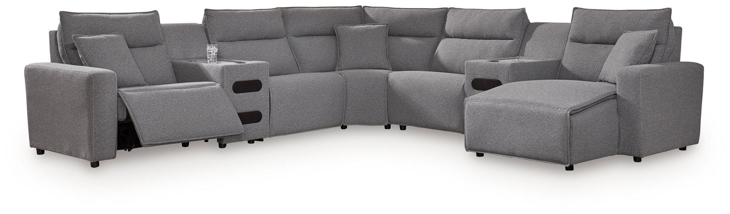 ModMax II - Salt And Pepper - Reclining Sectional - Hornell Furniture Outlet
