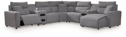ModMax II - Salt And Pepper - Reclining Sectional - Hornell Furniture Outlet