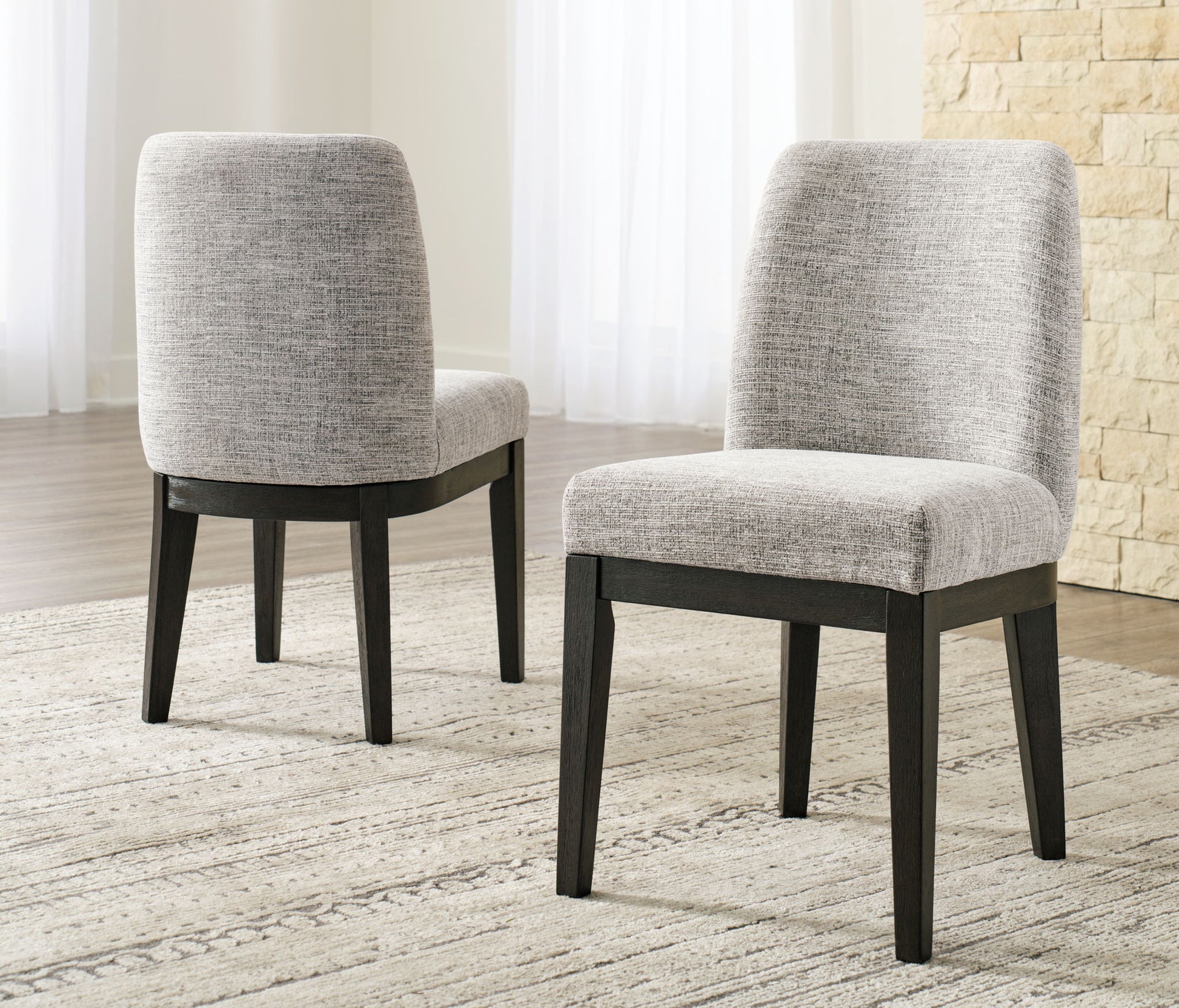 Burkhaus - Dining UPH Side Chair (Set of 2) - Beige / Dark Brown - Hornell Furniture Outlet