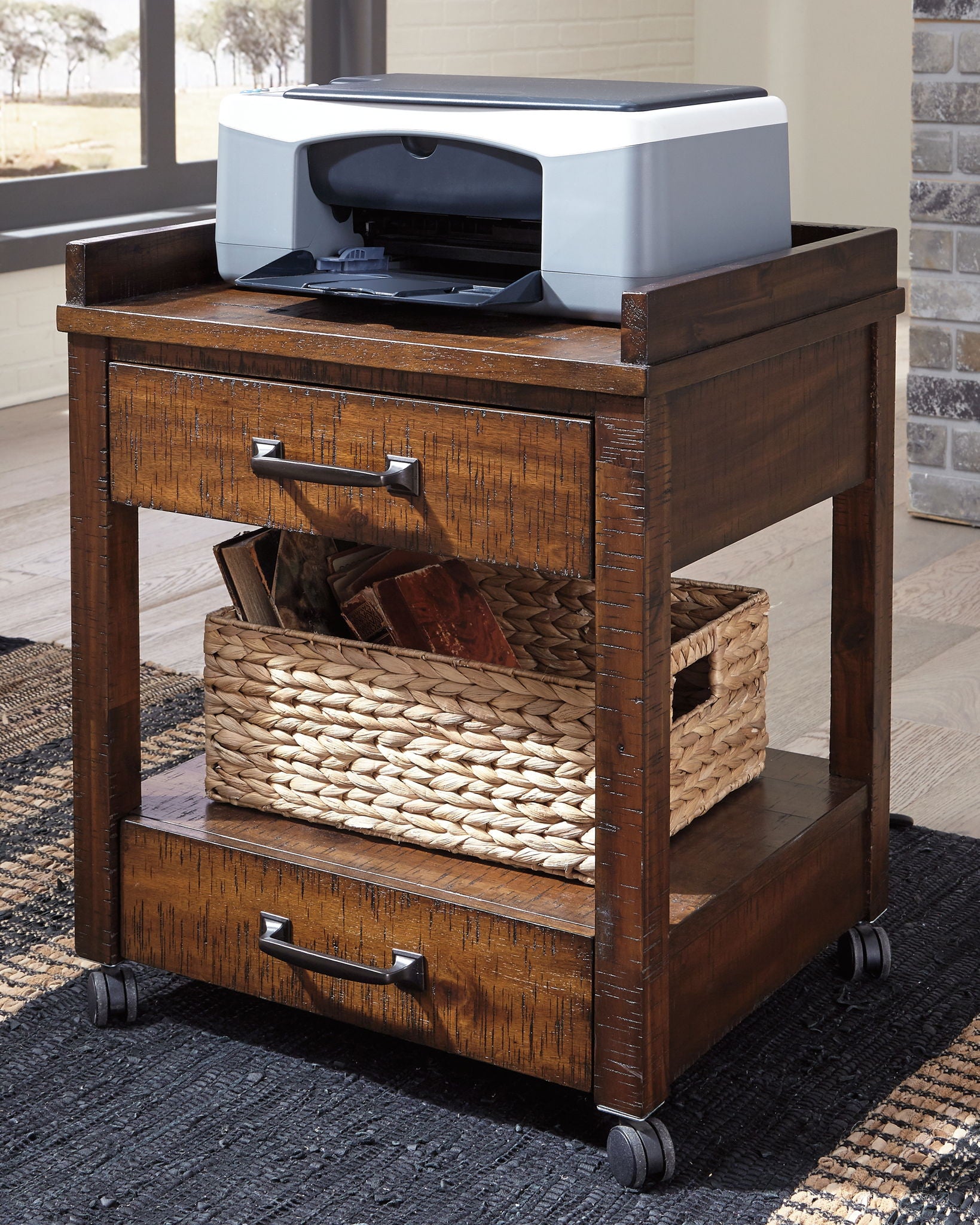 Baldridge - Rustic Brown - Printer Stand - Hornell Furniture Outlet