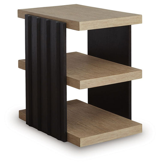Rylandyn - Rectangular End Table - Black / Light Brown - Hornell Furniture Outlet
