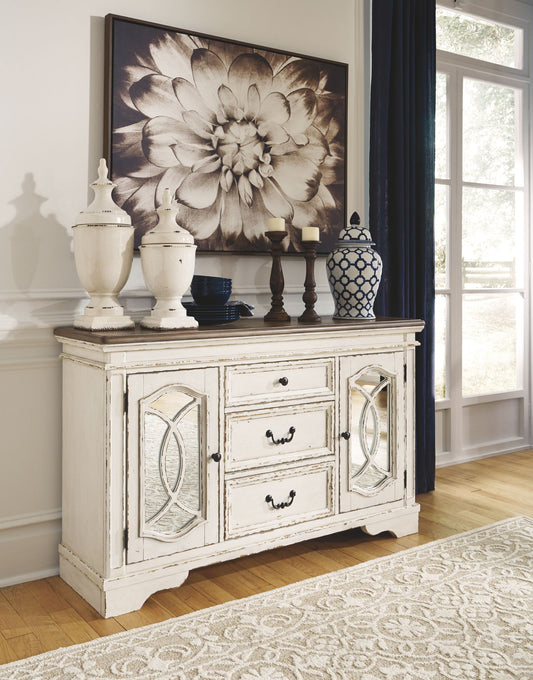 Realyn - Chipped White - Dining Room Server - Hornell Furniture Outlet