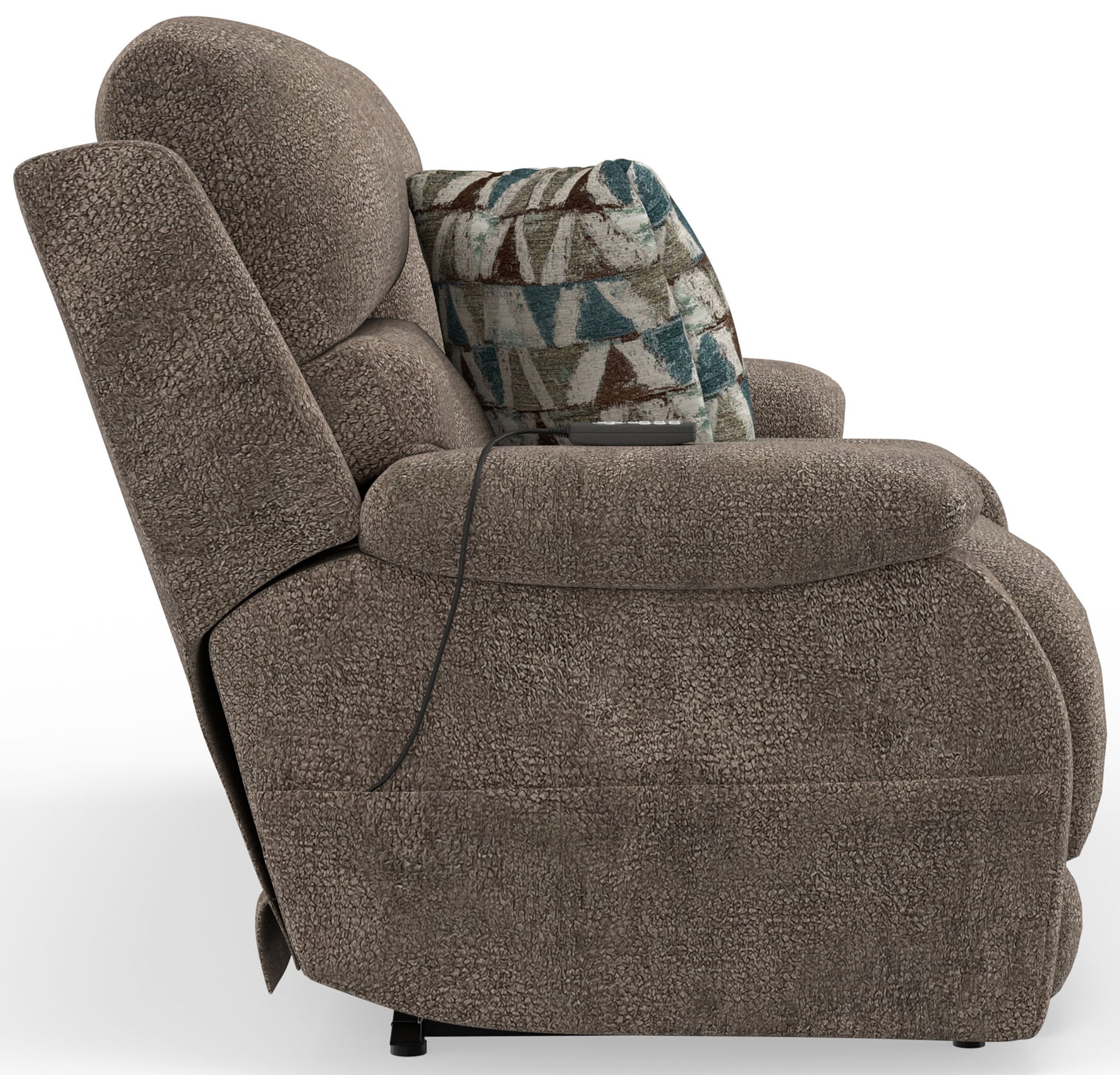 Joya - Power Zero Gravity Reclining Console Loveseat With Power Adjustable Headrest And CR3 Heat/Massage/Lumbar/ZG - Mushroom - Hornell Furniture Outlet