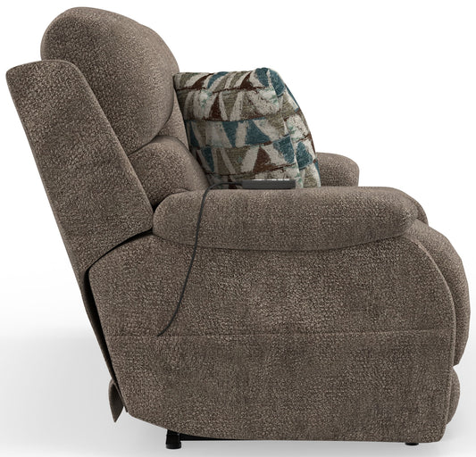 Joya - Power Zero Gravity Reclining Console Loveseat With Power Adjustable Headrest And CR3 Heat/Massage/Lumbar/ZG - Mushroom - Hornell Furniture Outlet