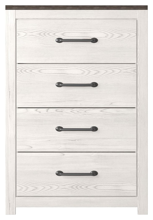 Gerridan - White / Gray - Four Drawer Chest - Hornell Furniture Outlet