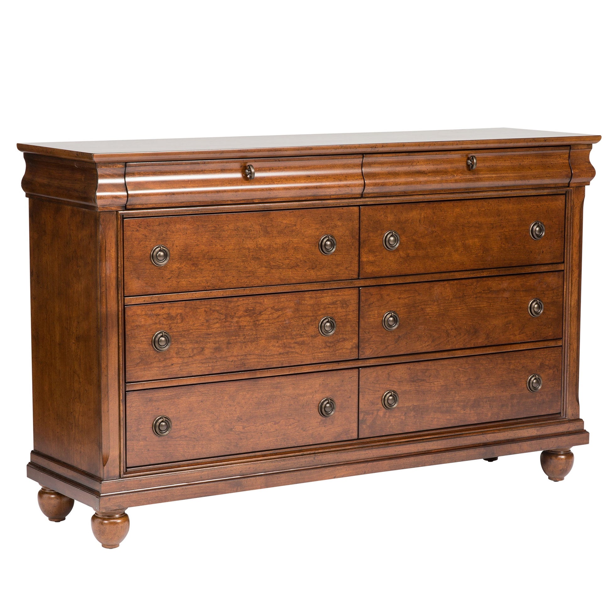 Rustic Traditions - 8 Drawer Dresser - Dark Brown - Hornell Furniture Outlet