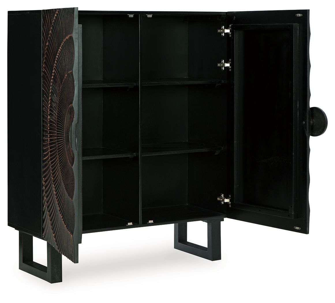 Fosterman - Distressed Black - Accent Cabinet - Hornell Furniture Outlet