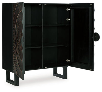 Fosterman - Distressed Black - Accent Cabinet - Hornell Furniture Outlet