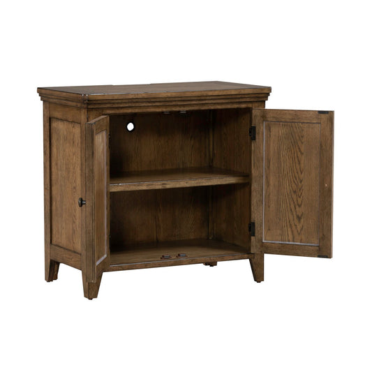 Carolina Park - 2 Door Bedside Chest With Charging Station - Brown - Hornell Furniture Outlet