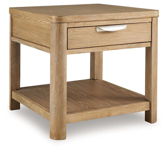Rencott - Light Brown - Rectangular End Table - Hornell Furniture Outlet