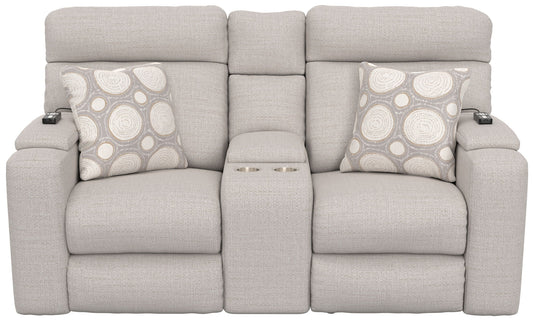 Sanctuary - Health & Wellness Power Reclining Console Loveseat With Power Adjustable Headrest And Lumbar / Therapeutic Heat & Massage - Winter - Hornell Furniture Outlet
