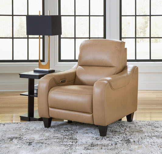 Mosswell - Power Recliner With Adj Headrest - Toffee - Hornell Furniture Outlet