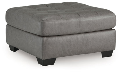 Clairette Court - Alloy - Oversized Accent Ottoman - Hornell Furniture Outlet