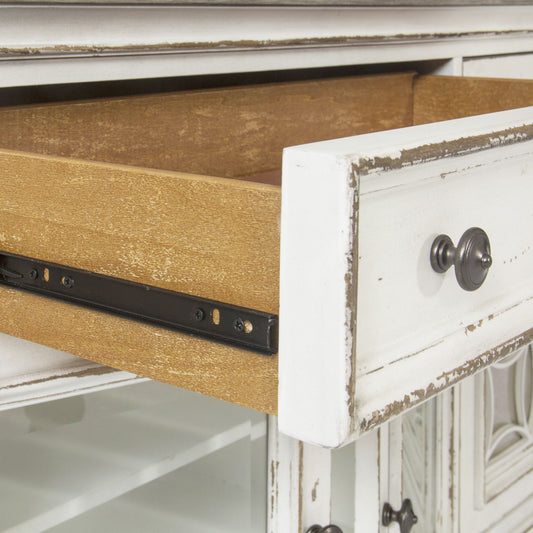 Magnolia Manor - EnteRTAinment TV Stand - Weathered Bisque - Hornell Furniture Outlet