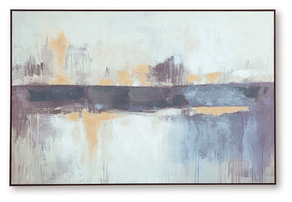 Gatesford - Wall Art - Blue / White / Tan - Hornell Furniture Outlet