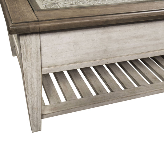 Heartland - Rect Ceiling Tile Cocktail Table - White - Hornell Furniture Outlet