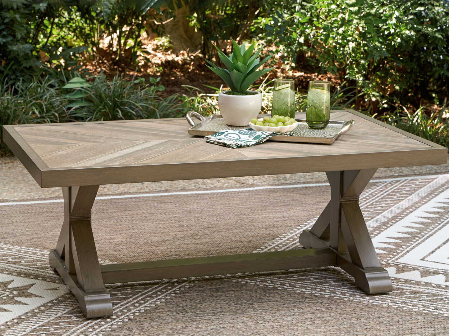 Laguna Heights - Rectangular Cocktail Table - Beige - Hornell Furniture Outlet