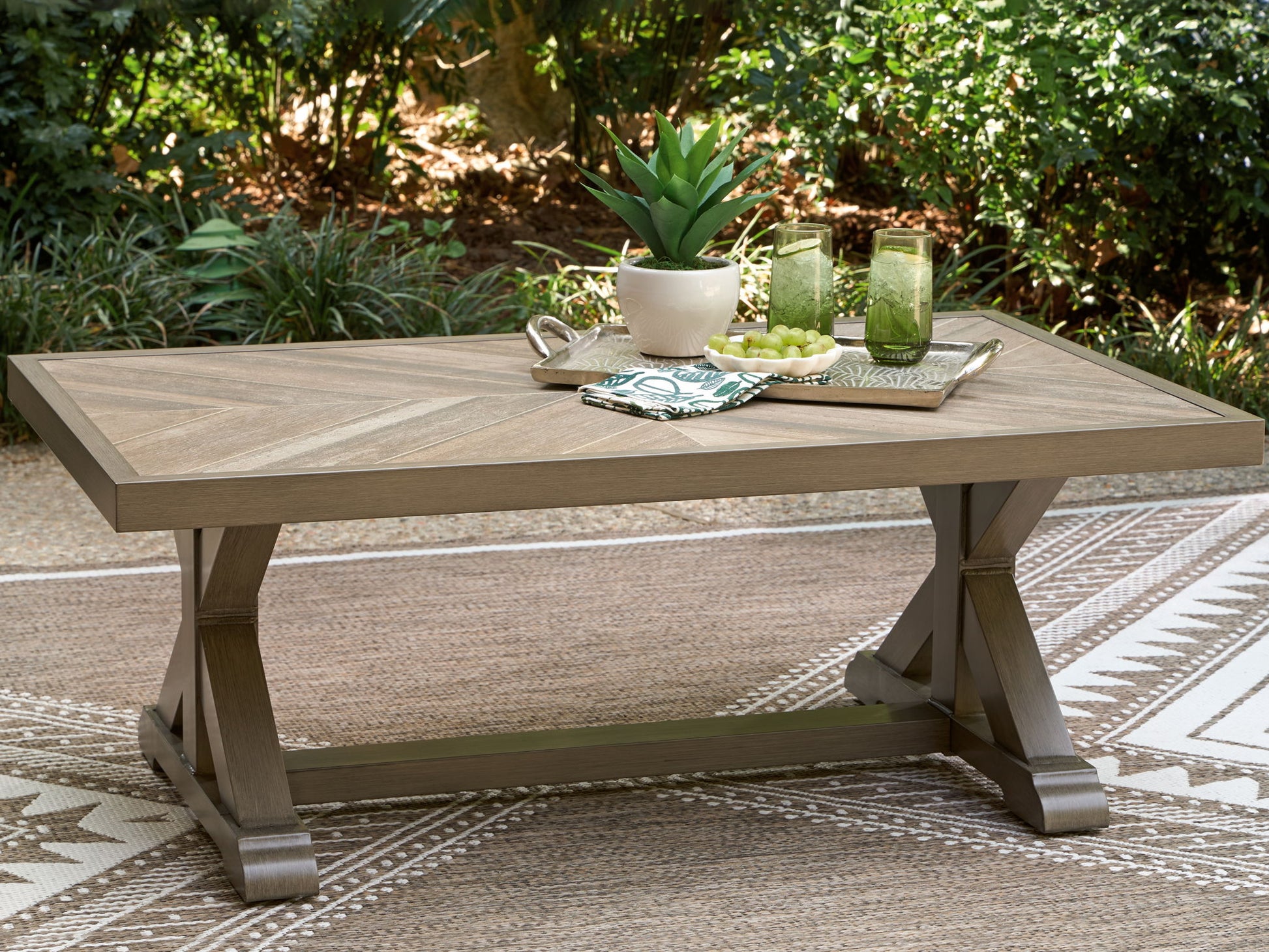 Laguna Heights - Rectangular Cocktail Table - Beige - Hornell Furniture Outlet