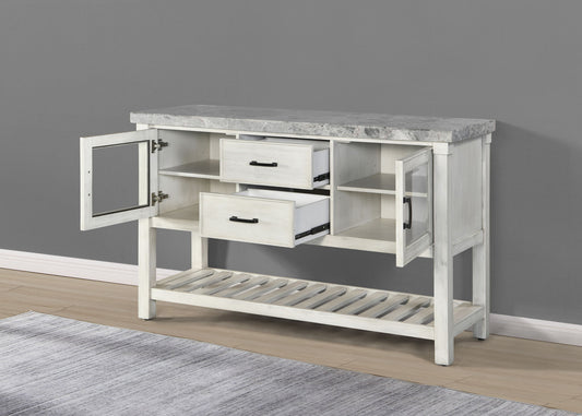 Canova - Marble Top Server - Gray - Hornell Furniture Outlet