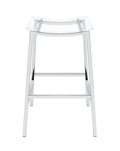 Zena - Backless Bar Stool (Set of 2) - Clear - Hornell Furniture Outlet