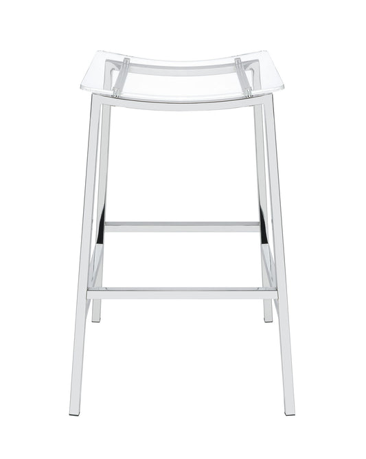 Zena - Backless Bar Stool (Set of 2) - Clear - Hornell Furniture Outlet