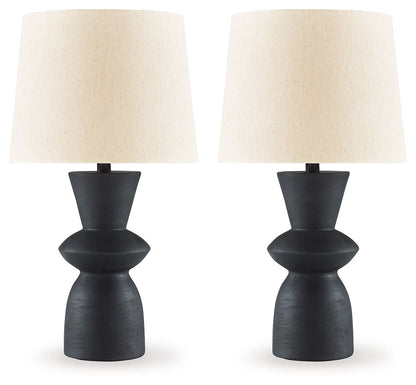 Scarbot - Distressed Black - Paper Table Lamp (Set of 2) - Hornell Furniture Outlet