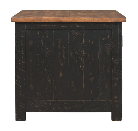 Valebeck - Black / Brown - Rectangular End Table - Hornell Furniture Outlet