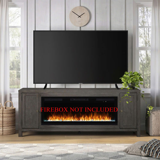Fireplace TV Consoles - 78" Fireplace TV Console FTS - Dark Brown - Hornell Furniture Outlet