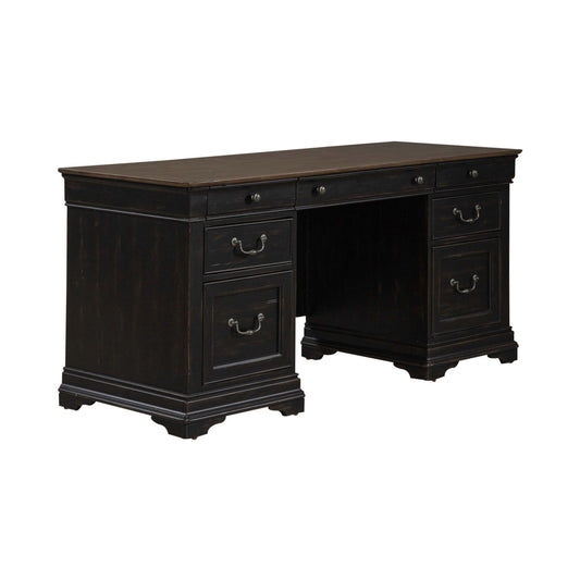 Meritage - Jr Executive Credenza - Black - Hornell Furniture Outlet