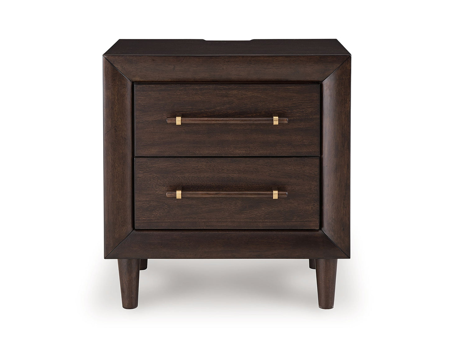 Dantenton - Two Drawer Night Stand - Merlot - Hornell Furniture Outlet