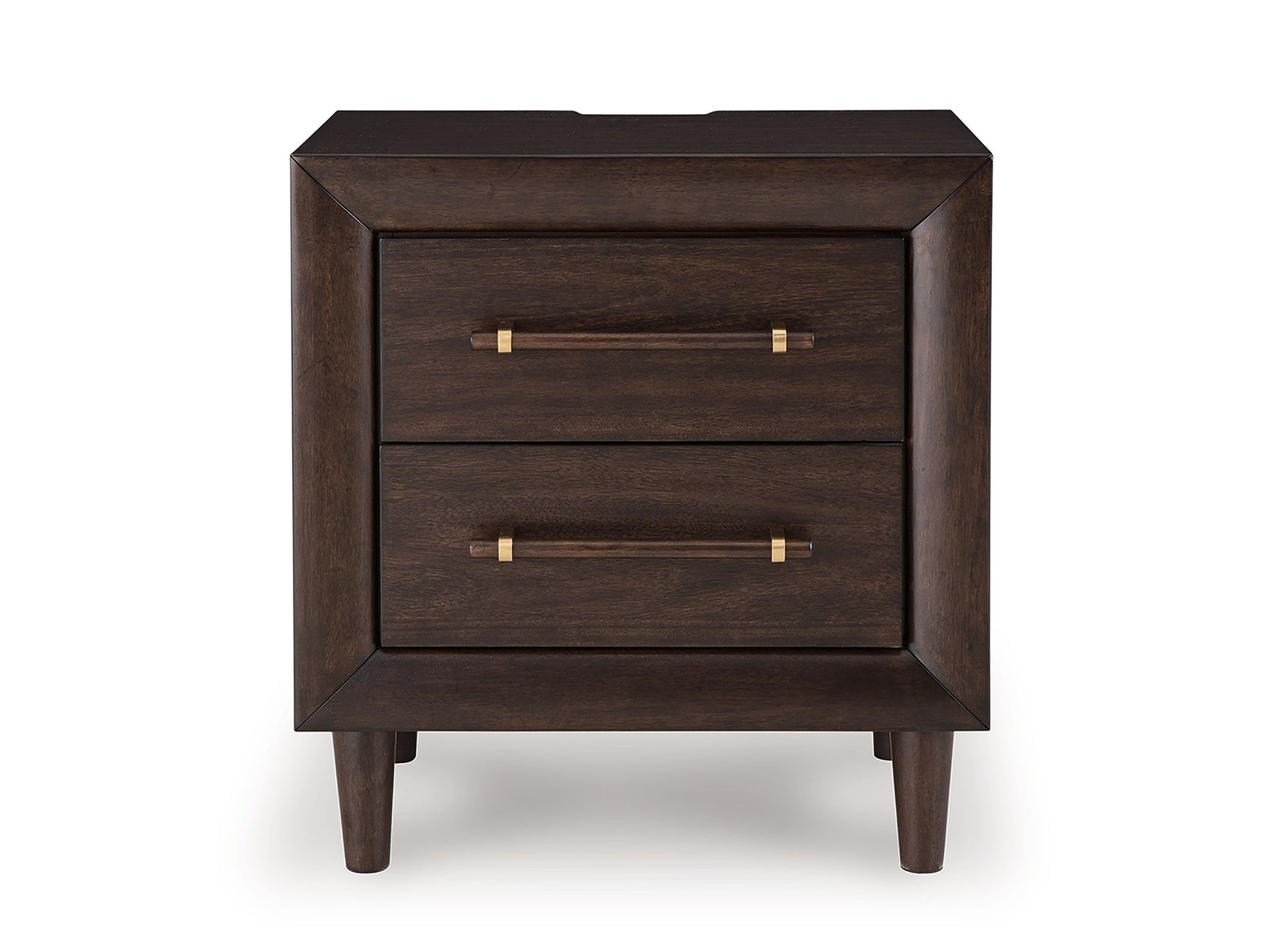 Dantenton - Two Drawer Night Stand - Merlot - Hornell Furniture Outlet