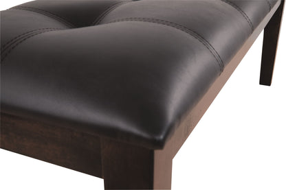 Haddigan - Dark Brown - Large UPH Dining Room Bench - Hornell Furniture Outlet