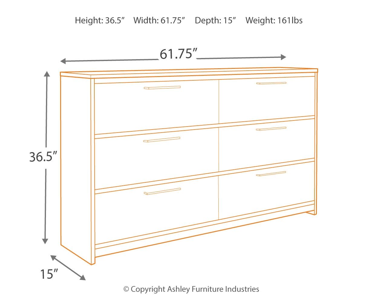 Baystorm - Six Smooth Drawer Dresser - Hornell Furniture Outlet