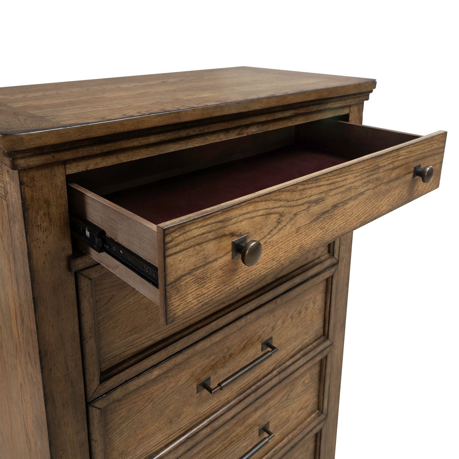 Carolina Park - 5 Drawer Chest - Brown - Hornell Furniture Outlet