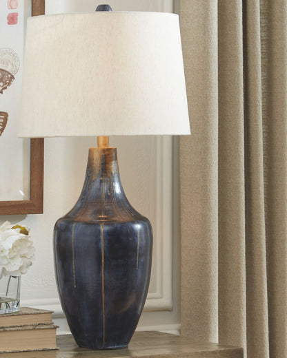 Evania - Indigo - Metal Table Lamp - Hornell Furniture Outlet