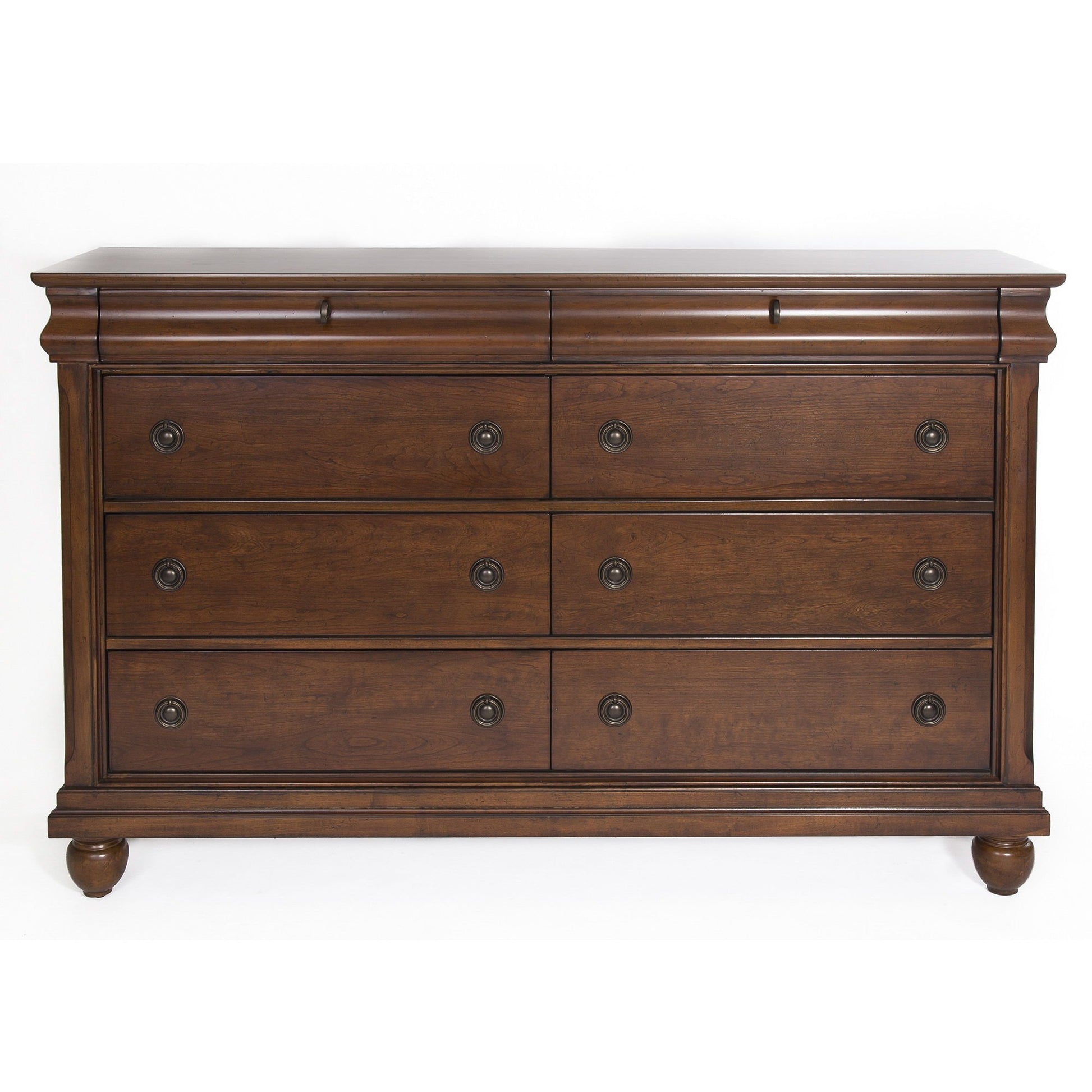 Rustic Traditions - 8 Drawer Dresser - Dark Brown - Hornell Furniture Outlet
