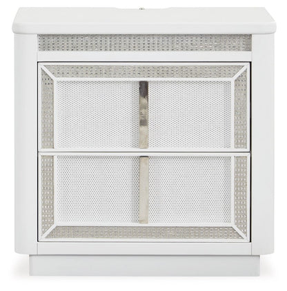 Chalanna - White - Two Drawer Night Stand - Hornell Furniture Outlet