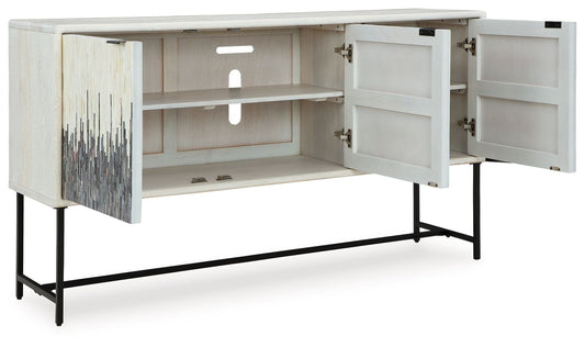 Freyton - White / Gray - Accent Cabinet - Hornell Furniture Outlet