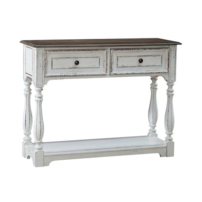 Magnolia Manor - Hall Console Bottom With Shelf For Display & Storage - White - Hornell Furniture Outlet