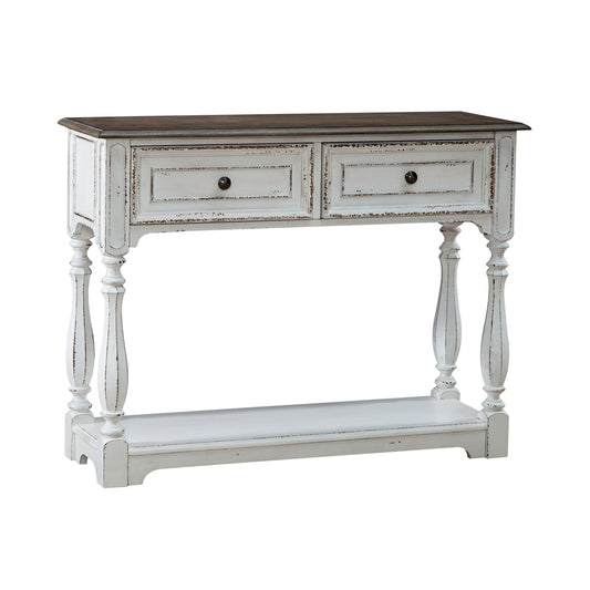 Magnolia Manor - Hall Console Bottom With Shelf For Display & Storage - White - Hornell Furniture Outlet