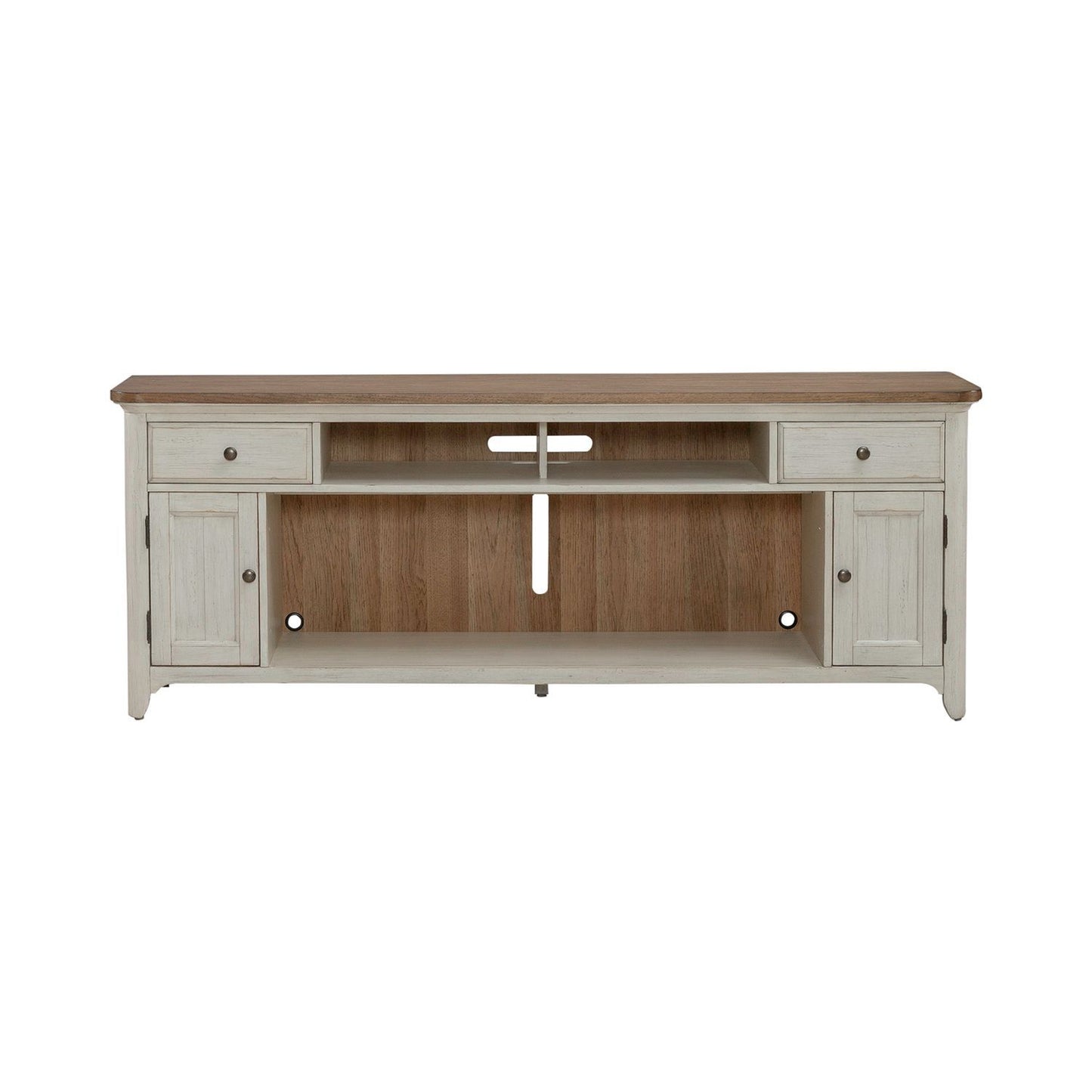 Fireplace TV Consoles - 80" Fireplace TV Console - Brown - Hornell Furniture Outlet