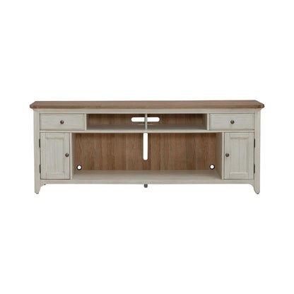 Fireplace TV Consoles - 80" Fireplace TV Console - Brown - Hornell Furniture Outlet