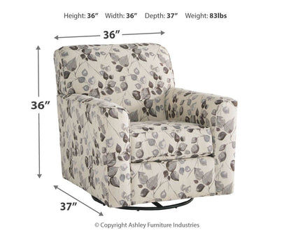 Abney - Platinum - Swivel Accent Chair - Hornell Furniture Outlet