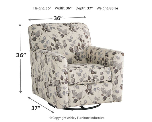 Abney - Platinum - Swivel Accent Chair - Hornell Furniture Outlet