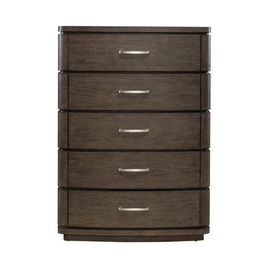 Cascade Falls - 5 Drawer Chest - Satin Espresso - Hornell Furniture Outlet