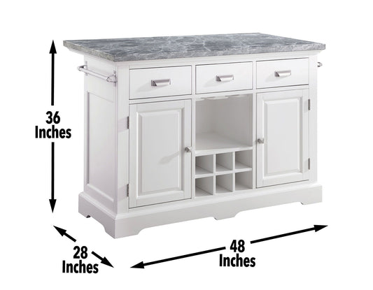 Zermatt - Kitchen Island - White - Hornell Furniture Outlet
