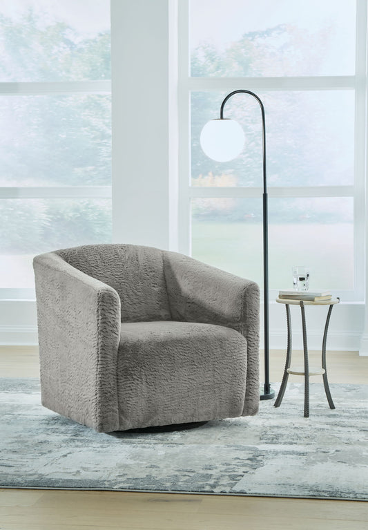Bramner - Charcoal - Swivel Accent Chair - Hornell Furniture Outlet