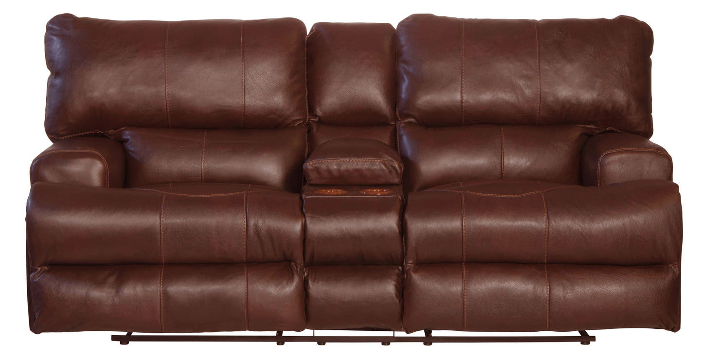 Wembley - Power Headrest With Lumbar Lay Flat Reclining Console Loveseat - Hornell Furniture Outlet