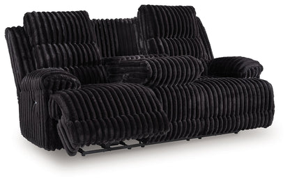 Rhine Falls - Onyx - Reclining Power Sofa With Drop Down Table - Hornell Furniture Outlet
